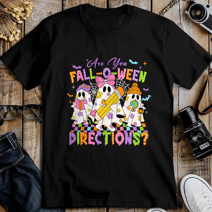 Best Teacher Shirt, Funny Teacher UnisexT-Shirt/Hoodie/Sweatshirt HLT00 - Halloween Floral Ghost Teacher are You Falloween Directions T-Shirt