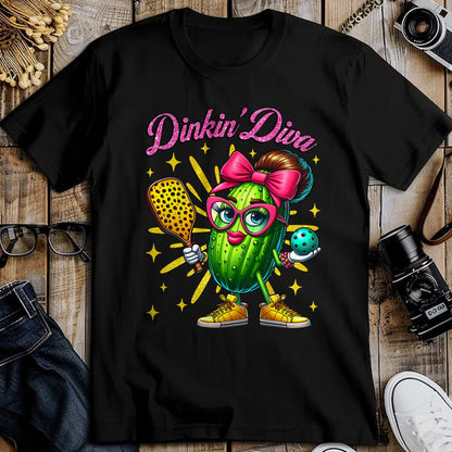 Funny Pickleball Shirt, Pickleball Lover Unisex T-Shirt/Hoodie/Sweatshirt HLT00 - Dinkin’ Diva Funny Pickleball Player Cute Pickle Lovers T-Shirt