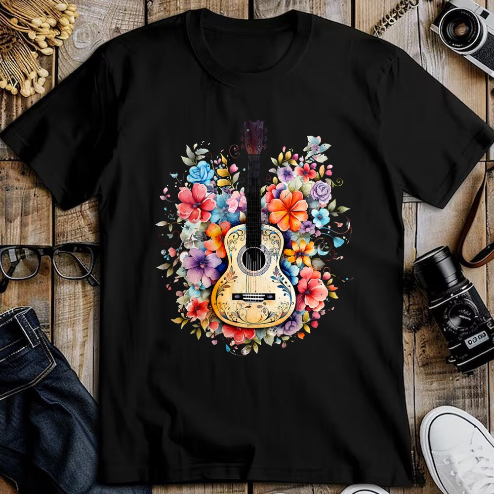Guitar Lover Shirt, Funny Guitar UnisexT-Shirt/Hoodie/Sweatshirt HLT00 - Floral Guitar Graphic Guitarist Gift Mens Womens Dad Girl T-Shirt