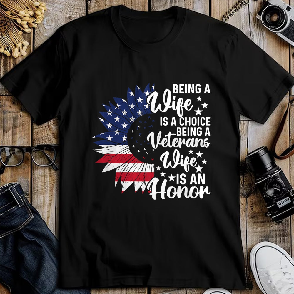 Best Wife Shirt, Wife and Husband Unisex T-Shirt/Hoodie/Sweatshirt HLT00 - Gift for wife T shirt, lucky wife   Patriotic Veterans Day Being A Veterans Wife Is An Honor T-Shirt
