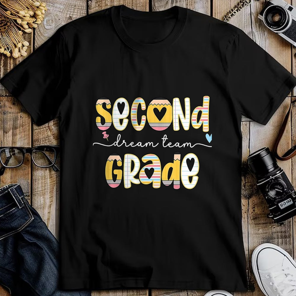 Best Teacher Shirt, Funny Teacher UnisexT-Shirt/Hoodie/Sweatshirt HLT00 - Second Grade Dream Team Back to School 2nd Grade Teacher T-Shirt, Men, Black, 3X-Large