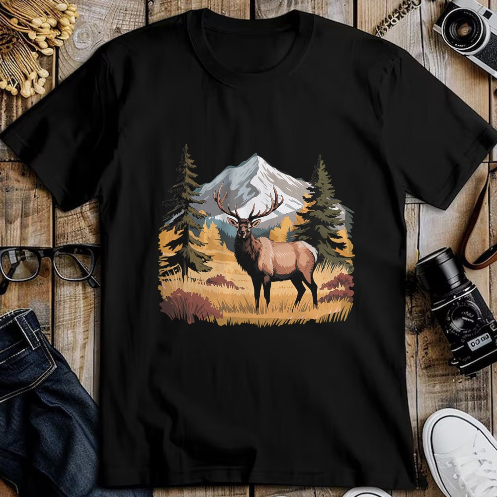 Funny Hunting Shirt, Gift For Hunting Lover Unisex T-Shirt/Hoodie/Sweatshirt HLT00 - Mountain Elk Wildlife Scene – Nature Outdoor Hunting T-Shirt