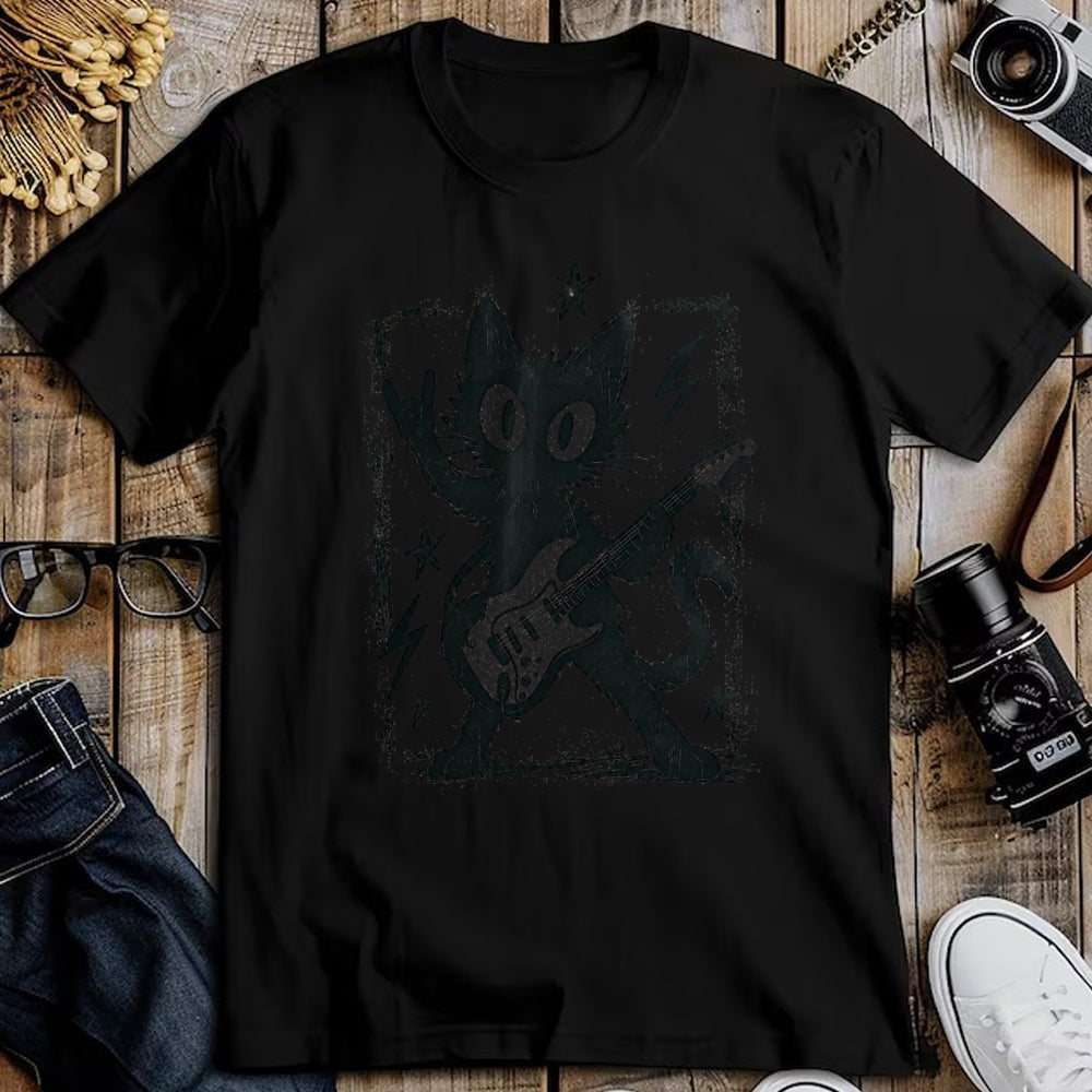Guitar Lover Shirt, Funny Guitar UnisexT-Shirt/Hoodie/Sweatshirt HLT00 - Cat Playing Guitar Rock Star Rock N Roll Y2k Men Women Kids T-Shirt