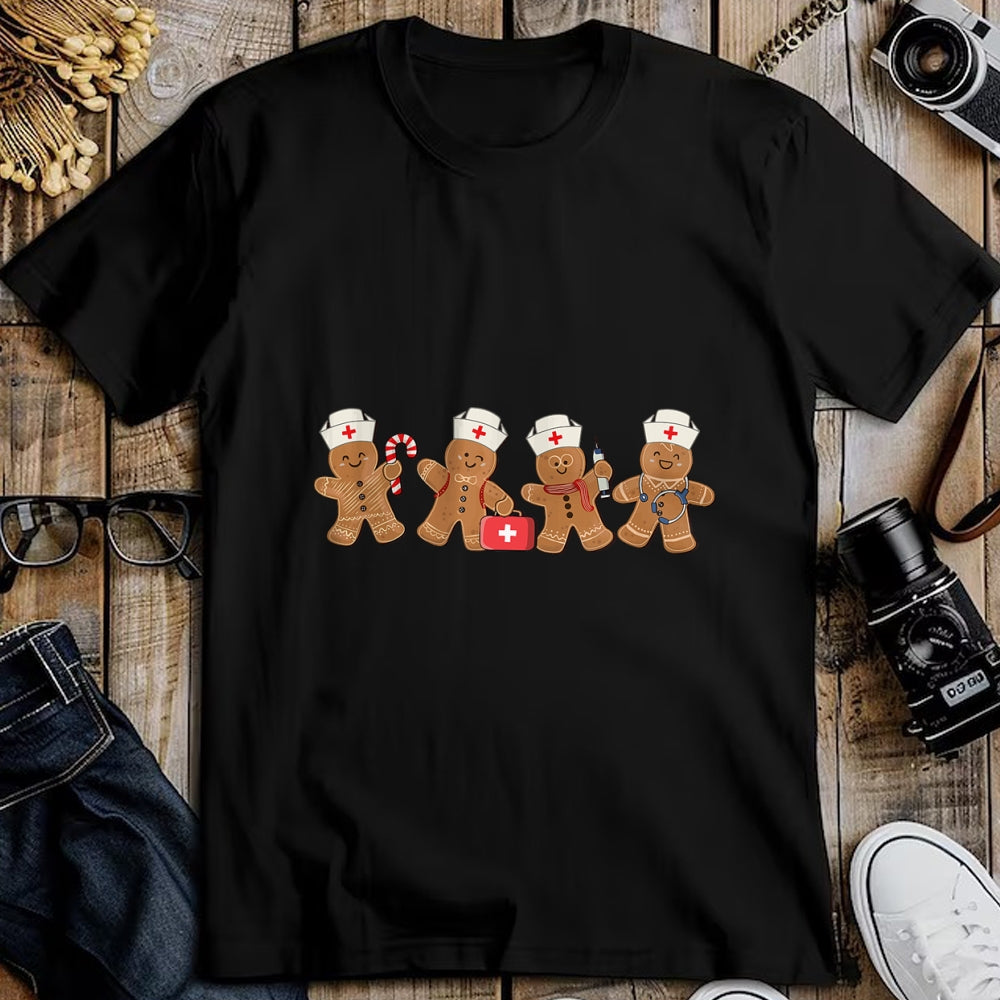 Funny Nurse Shirt, Nurse Unisex T-Shirt/Hoodie/Sweatshirt HLT00 - Nurse Cute Gingerbread Christmas Xmas Holiday Nurses Pajamas T-Shirt