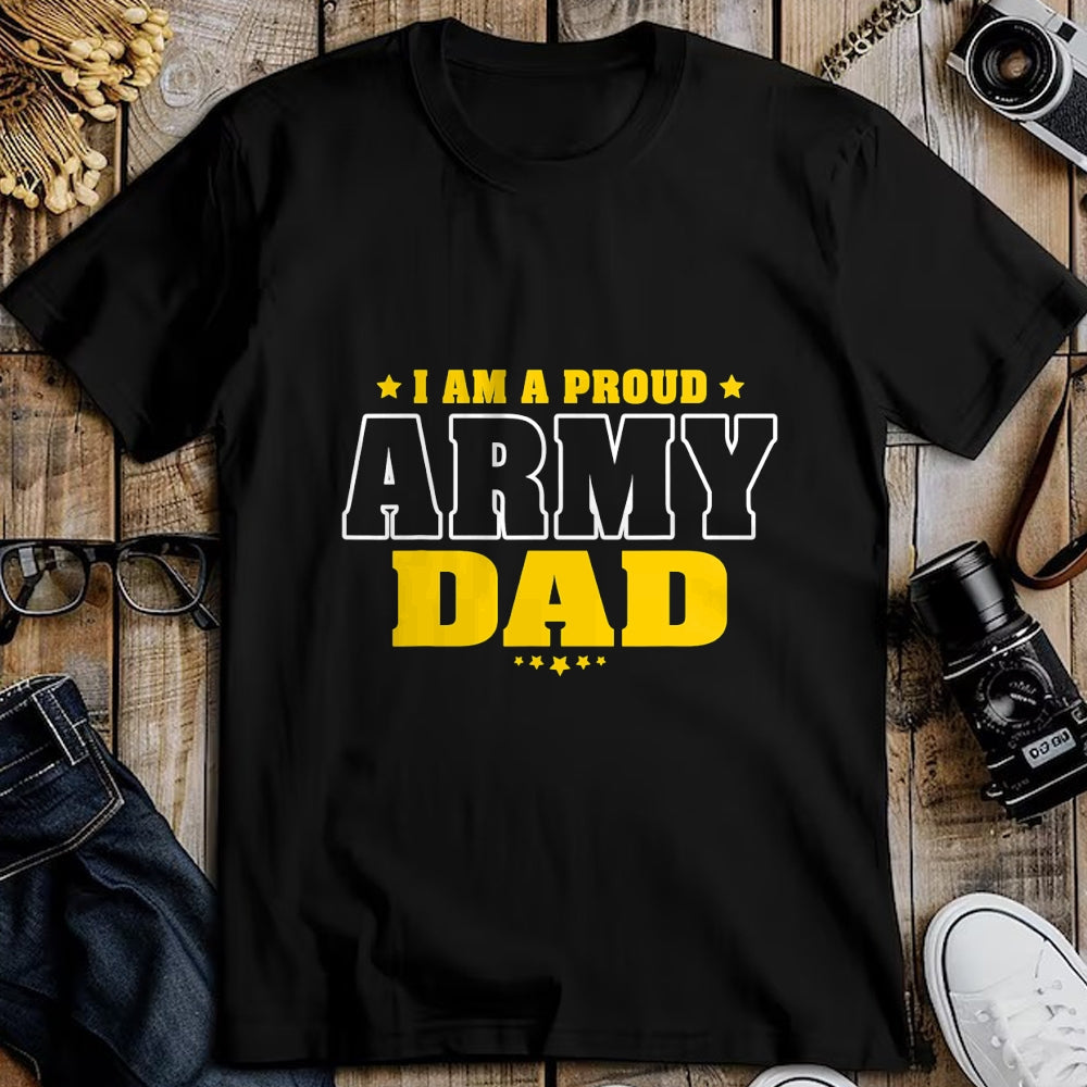 Gift for Dad Shirt, Funny Dad Unisex T-Shirt/Hoodie/Sweatshirt HLT00 – Mens I Am A Proud Army Dad Patriotic Pride Military Father T-Shirt