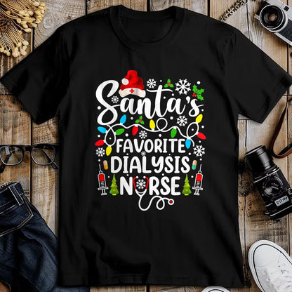 Funny Nurse Shirt, Nurse Unisex T-Shirt/Hoodie/Sweatshirt HLT00 - Santa's Favorite Dialysis Nurse Funny Christmas T-Shirt