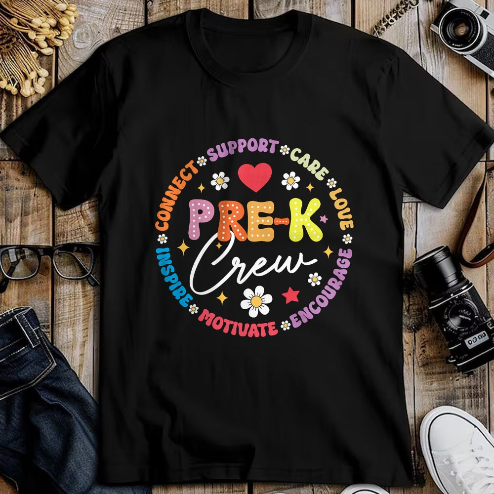 Best Teacher Shirt, Funny Teacher UnisexT-Shirt/Hoodie/Sweatshirt HLT00 - Pre-K Crew 1st Day of School Funny Preschool Teacher T-Shirt