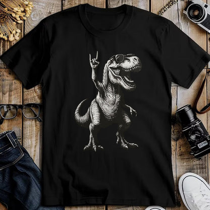 Best Dinosaur Lover Shirt, Funny Dinosaur UnisexT-Shirt/Hoodie/Sweatshirt HLT00 - Cool Dinosaur Rock Sign Sunglasses T-Rex T-Shirt, Men, Black, 3X-Large