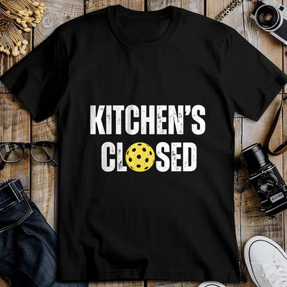 Funny Pickleball Shirt, Pickleball Lover Unisex T-Shirt/Hoodie/Sweatshirt HLT00 - Pickleball Kitchen is Closed Pickleball Net Closed T-Shirt
