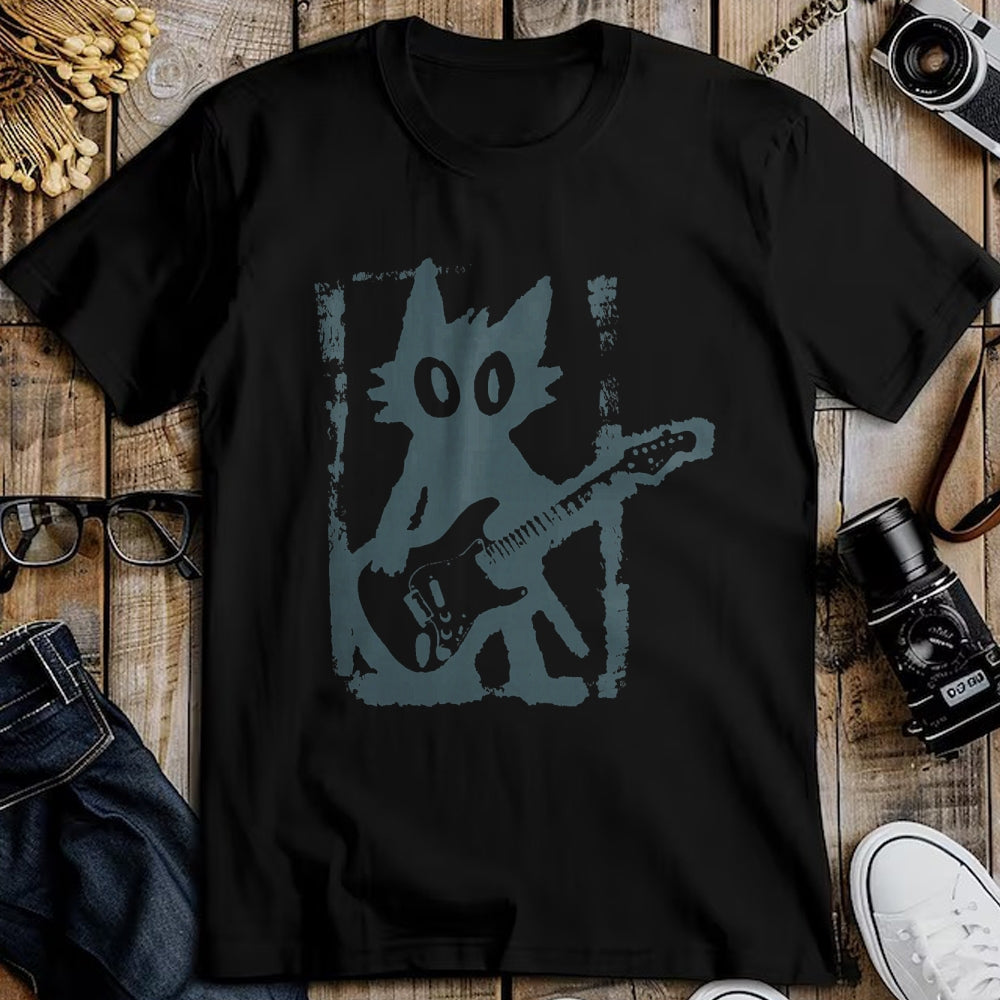 Guitar Lover Shirt, Funny Guitar UnisexT-Shirt/Hoodie/Sweatshirt HLT00 - Cat Playing Guitar Rock Star Rock and Roll Men Women Kids T-Shirt (1)