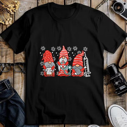 Funny Nurse Shirt, Nurse Unisex T-Shirt/Hoodie/Sweatshirt HLT00 - Nurse Christmas Gnomes Cute Xmas Scrub Top For Nurses Women T-Shirt (1)
