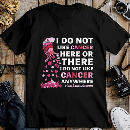 Best Doctor Shirt, Funny Doctor UnisexT-Shirt/Hoodie/Sweatshirt HLT00 - Breast Cancer Awareness Tee I Do Not Like Cancer Here Or There I Do Not Like Cancer Women's Black Mo