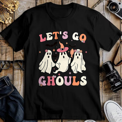 Best Thanksgiving Family Shirt , Funny Thanksgiving UnisexT-Shirt/Hoodie/Sweatshirt HLT00 - Retro Groovy Let's Go Ghouls Halloween Ghost Outfit Costumes T-Shirt