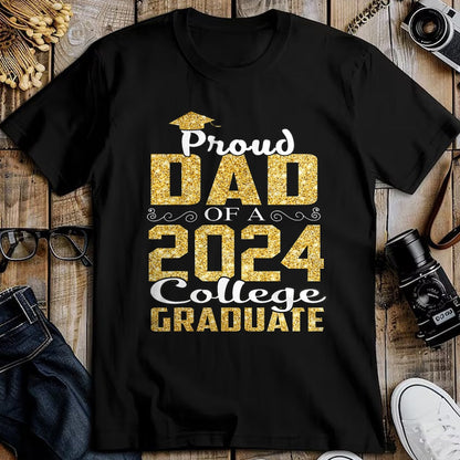Gift for Dad Shirt, Funny Dad Unisex T-Shirt/Hoodie/Sweatshirt HLT00 – Proud Dad Of 2024 Graduate College Shirt Graduation T-Shirt