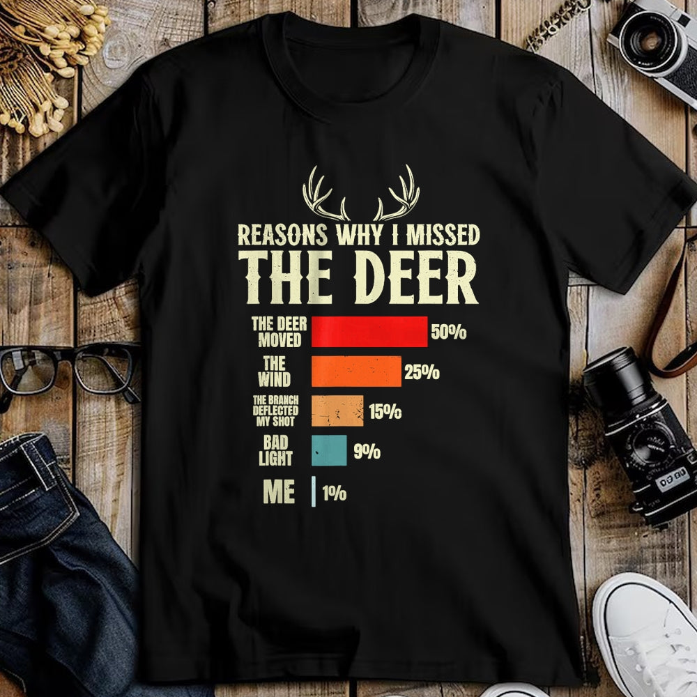 Funny Hunting Shirt, Gift For Hunting Lover Unisex T-Shirt/Hoodie/Sweatshirt HLT00 - Funny Hunter Reasons why i Missed the Deer Hunting T-Shirt