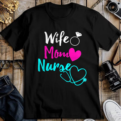 Funny Nurse Shirt, Nurse Unisex T-Shirt/Hoodie/Sweatshirt HLT00 - Wife Mom Nurse Womens RN LPN Mothers Day Gift For Nurses T-Shirt