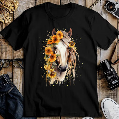 Best Horse Lover Shirt , Funny Horse UnisexT-Shirt/Hoodie/Sweatshirt HLT00 - Sunflower Horse Portrait CowGirl Equestrian Horseback Riding T-Shirt