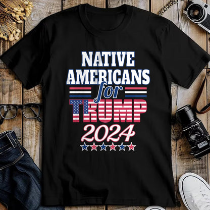 Native American T-Shirts, Vintage Native American Unisex T-Shirt/Hoodie/Sweatshirt HLT00 - Native Americans For Trump 2024 Election Trump Supporter