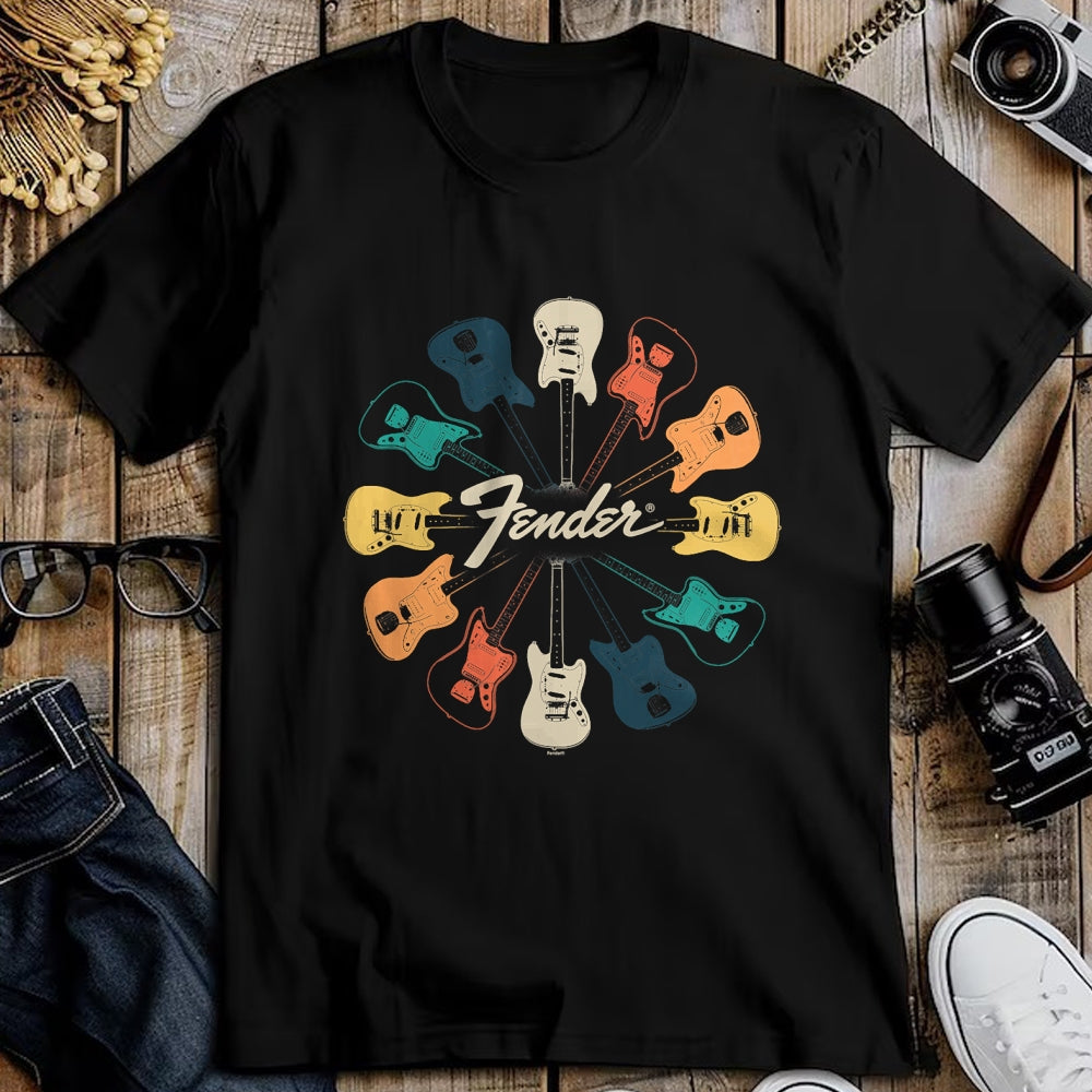 Guitar Lover Shirt, Funny Guitar UnisexT-Shirt/Hoodie/Sweatshirt HLT00 - Fender Retro Guitar Kaleidoscope T-Shirt Small