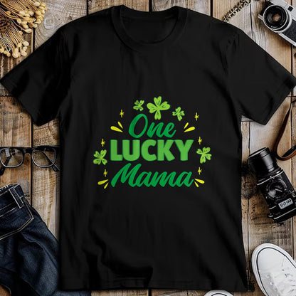 Gift for Mom Shirt, Funny Mom Unisex T-Shirt/Hoodie/Sweatshirt HLT00 - One Lucky Mama, St Patrick_s Day Mom T-Shirt