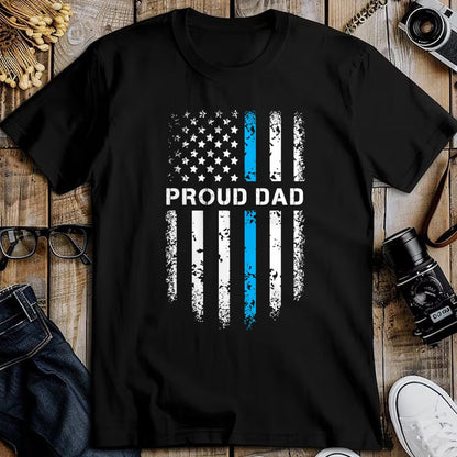 Gift for Dad Shirt, Funny Dad Unisex T-Shirt/Hoodie/Sweatshirt HLT00 – Proud Dad Patriotic Law Enforcement Supporter Police Officer T-Shirt