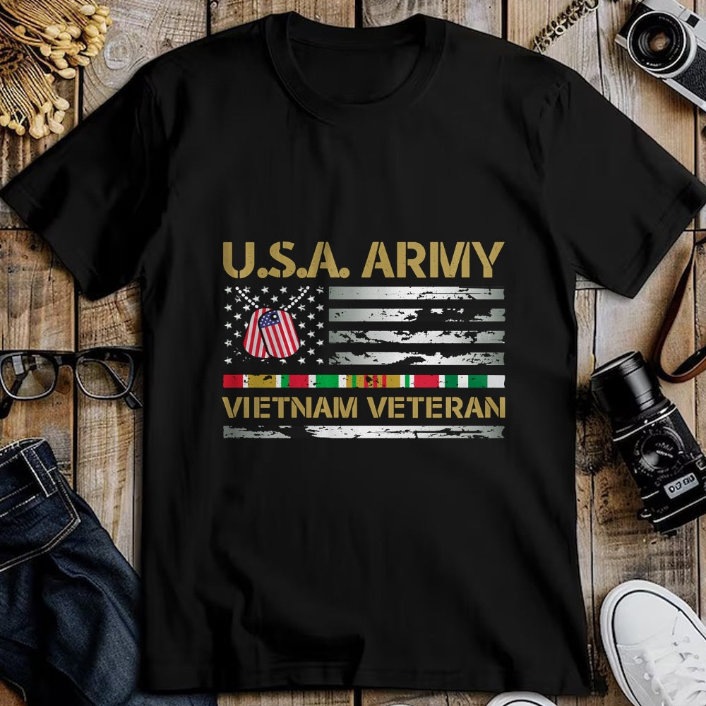 Proud Veteran Shirt, Funny Veteran UnisexT-Shirt/Hoodie/Sweatshirt HLT00 - USA Army Vietnam Veteran USA Flag Veteran Vietnam Army Long Sleeve T-Shirt