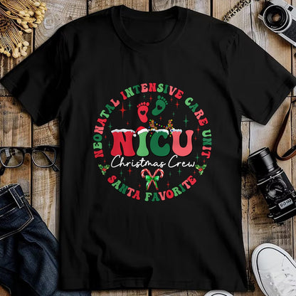 Funny Nurse Shirt, Nurse Unisex T-Shirt/Hoodie/Sweatshirt HLT00 - NICU Christmas Crew NICU Nurse Santa Favorite Xmas Costume T-Shirt