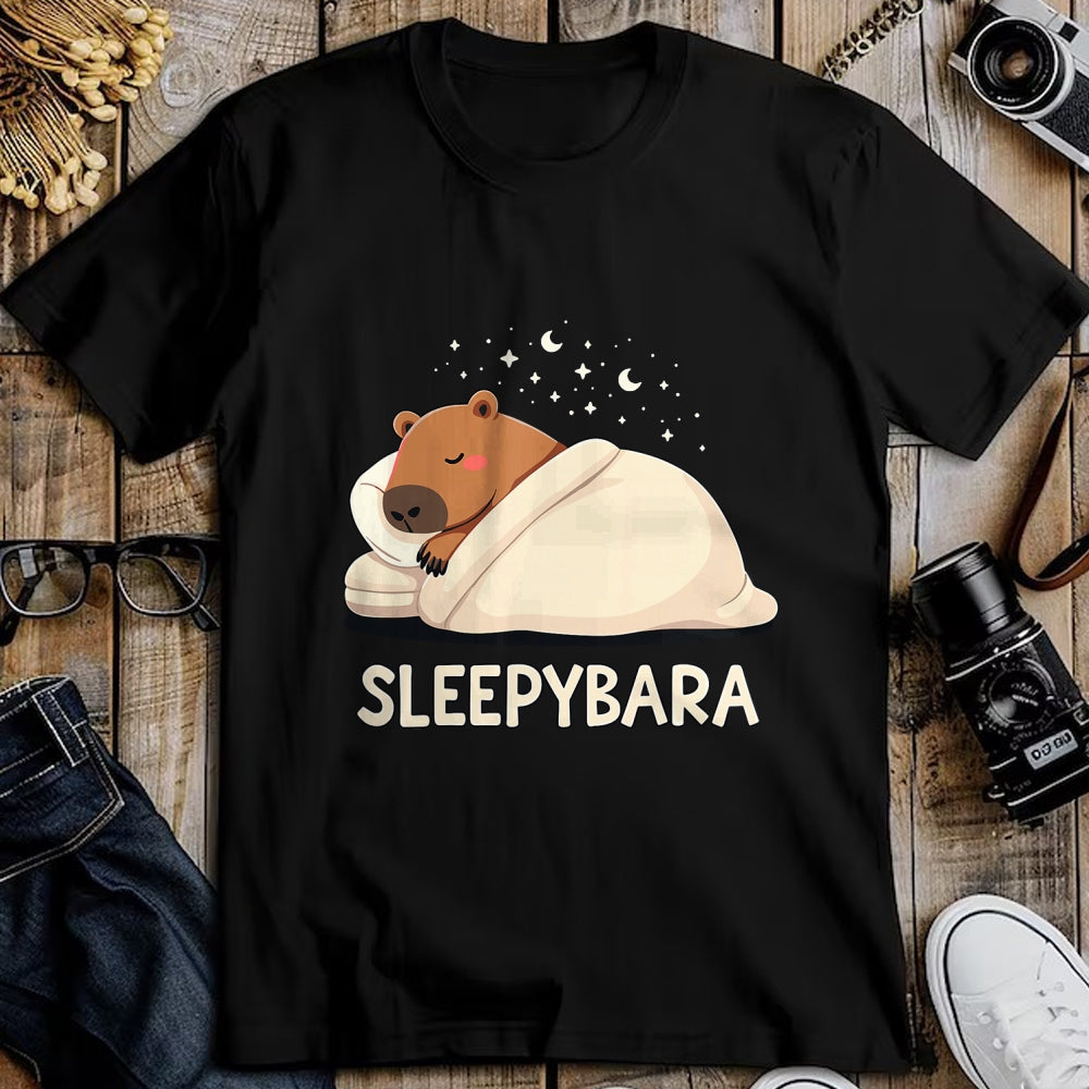 Cute Capybara Shirt, Funny Capybara Unisex T-Shirt/Hoodie/Sweatshirt HLT00 - Capybara Sleep Pajamas Sleepybara T-Shirt