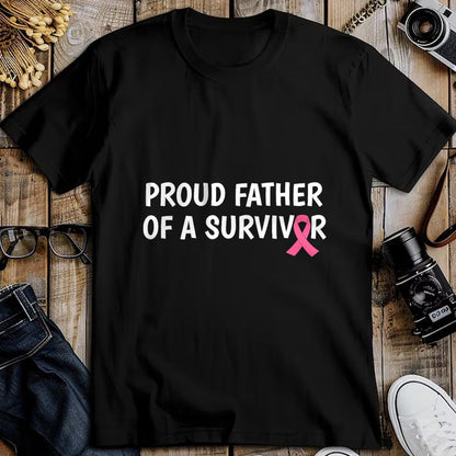 Gift for Dad Shirt, Funny Dad Unisex T-Shirt/Hoodie/Sweatshirt HLT00 – Mens Breast Cancer TShirt Proud Father Survivor Pink Support Tee