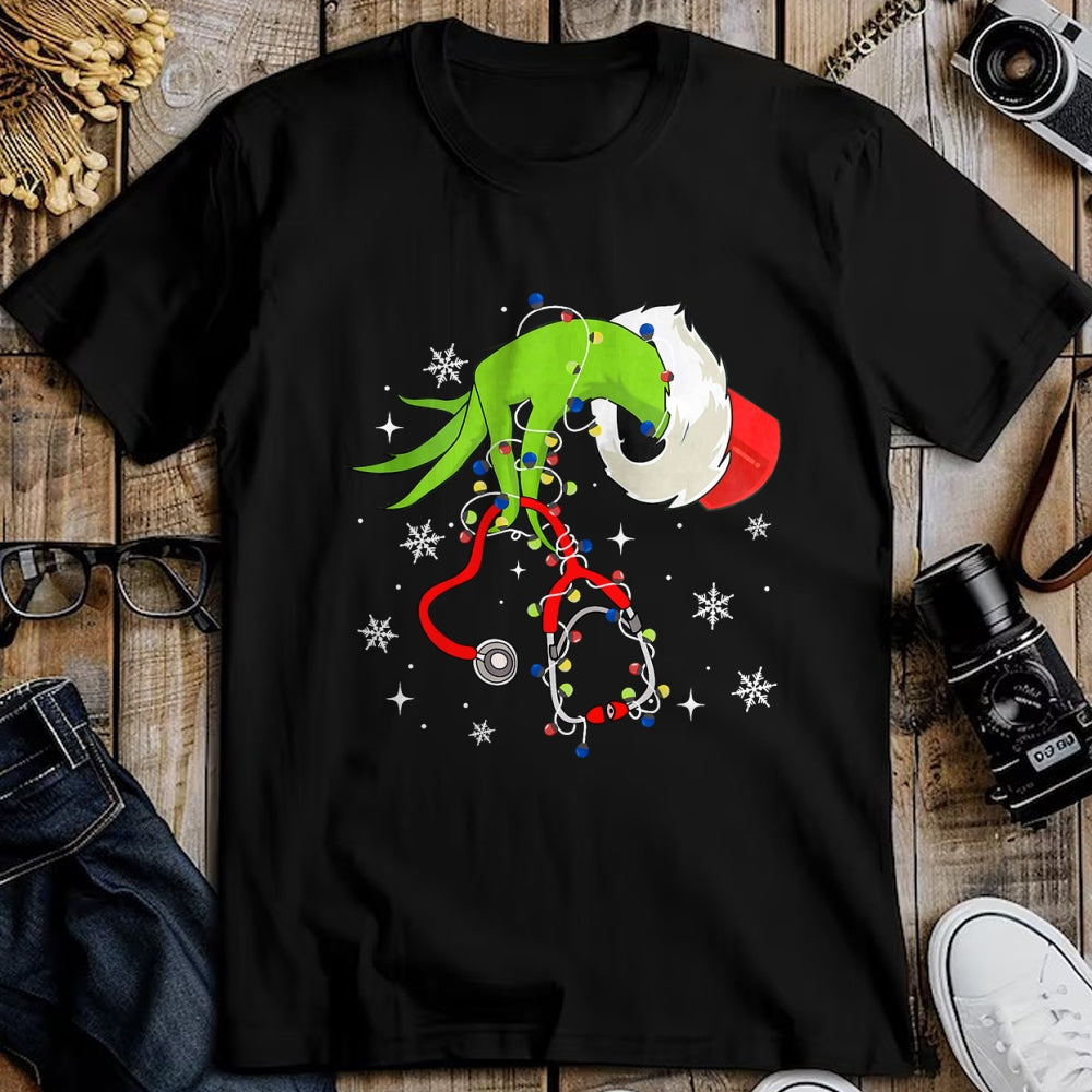 Funny Nurse Shirt, Nurse Unisex T-Shirt/Hoodie/Sweatshirt HLT00 - Nurse Christmas Stethoscope Nurses Xmas Pajamas Santa Women T-Shirt