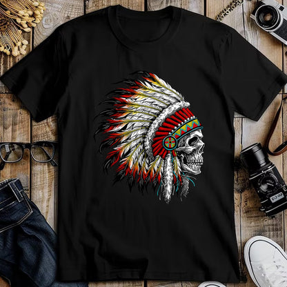 Native American T-Shirts, Vintage Native American Unisex T-Shirt/Hoodie/Sweatshirt HLT00 - Native American Indian Chief Skull Motorcycle Headdress