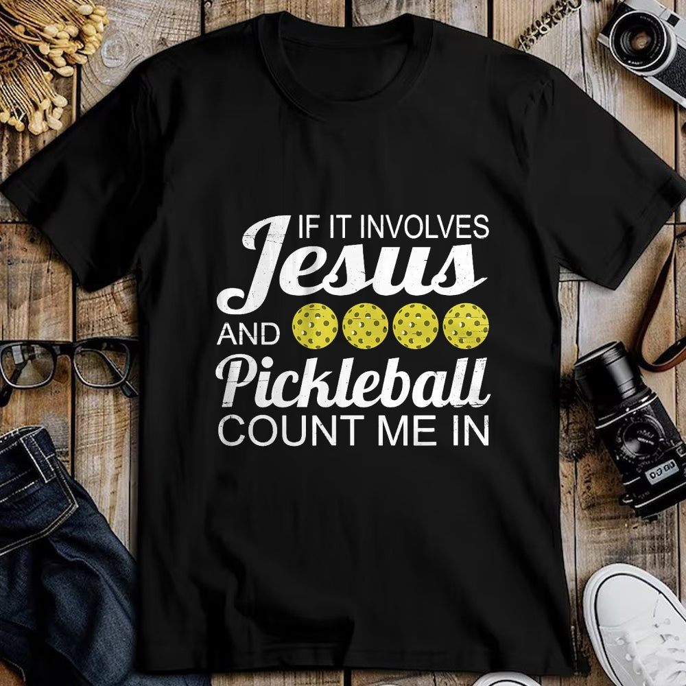 Funny Pickleball Shirt, Pickleball Lover Unisex T-Shirt/Hoodie/Sweatshirt HLT00 - Distressed Jesus Pickleball Player Worship Church Graphic T-Shirt