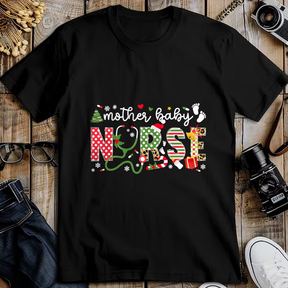 Funny Nurse Shirt, Nurse Unisex T-Shirt/Hoodie/Sweatshirt HLT00 - Mother Baby Nurse Christmas Postpartum Nursing NP RN Squad T-Shirt