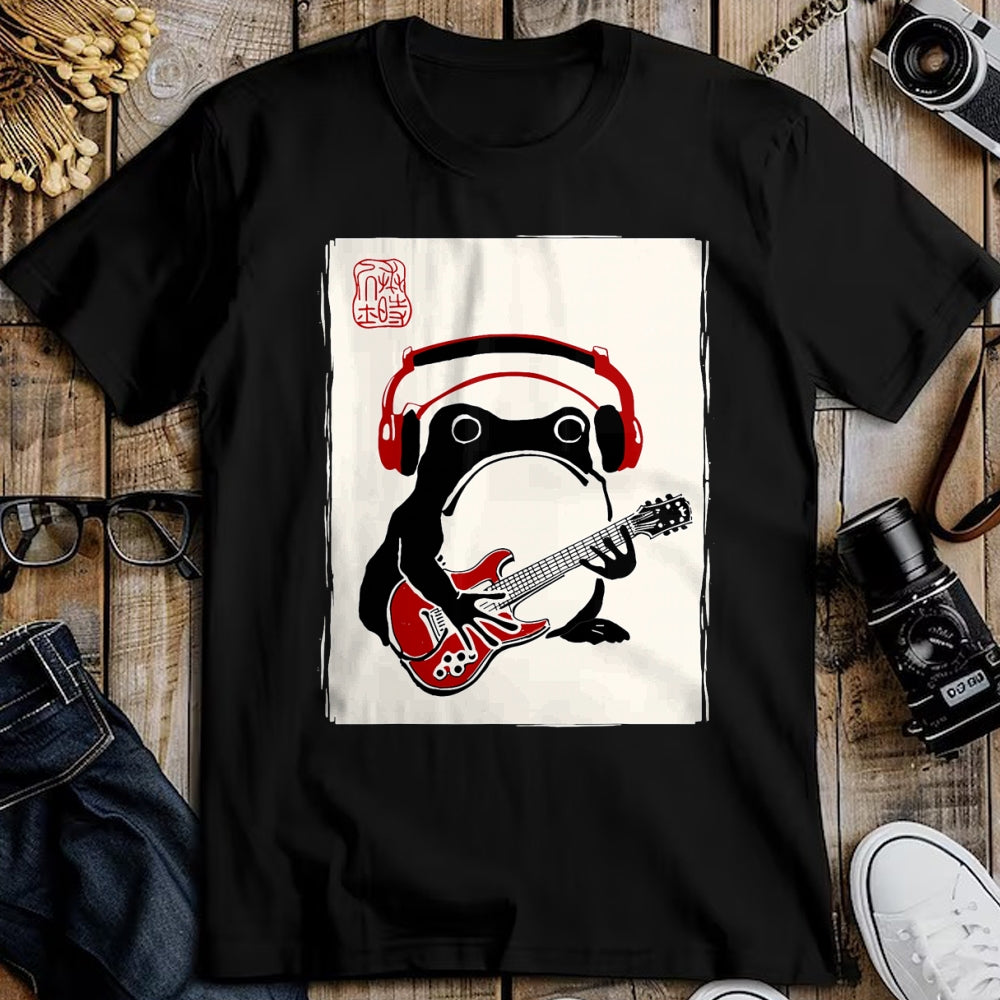 Guitar Lover Shirt, Funny Guitar UnisexT-Shirt/Hoodie/Sweatshirt HLT00 - Funny Grumpy Frog Guitar Rock Music Kawaii Japanese T-Shirt