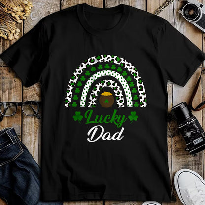 Gift for Dad Shirt, Funny Dad Unisex T-Shirt/Hoodie/Sweatshirt HLT00 – Lucky Dad Rainbow St Patricks Day Lucky Dad T-Shirt