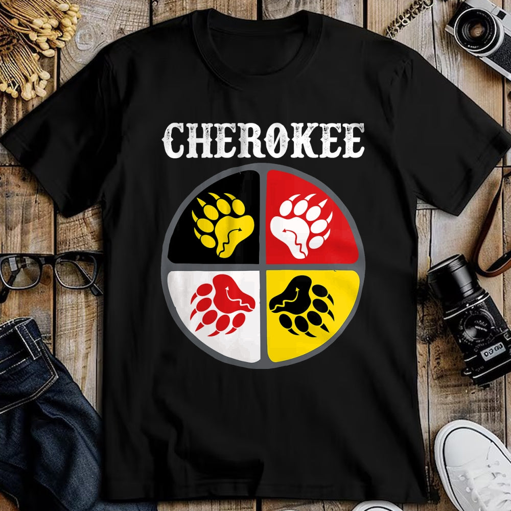 Native American T-Shirts, Vintage Native American Unisex T-Shirt/Hoodie/Sweatshirt HLT00 - Cherokee Tribe Native American Medicine Wheel