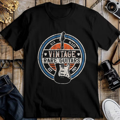 Guitar Lover Shirt, Funny Guitar UnisexT-Shirt/Hoodie/Sweatshirt HLT00 - Vintage Rare Guitars Retro American Made Guitarist T-Shirt, Men, Black, 3X-Large