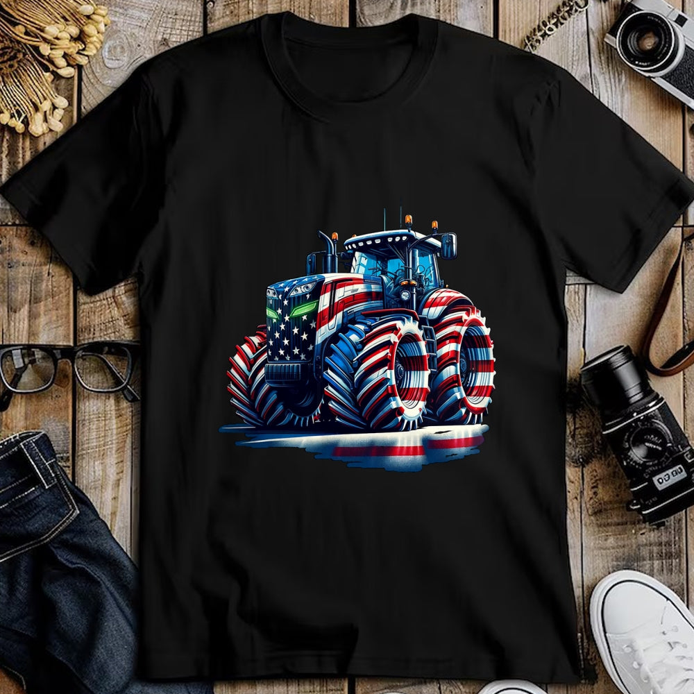 Best Farmer Life Shirt, Funny Farmer UnisexT-Shirt/Hoodie/Sweatshirt HLT00 - Patriotic Tractor American Flag T-Shirt