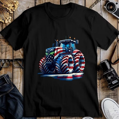 Best Farmer Life Shirt, Funny Farmer UnisexT-Shirt/Hoodie/Sweatshirt HLT00 - Patriotic Tractor American Flag T-Shirt