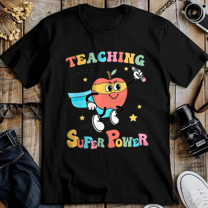 Best Teacher Shirt, Funny Teacher UnisexT-Shirt/Hoodie/Sweatshirt HLT00 - Retro Teaching is My Superpower Apple Teacher Appreciation T-Shirt