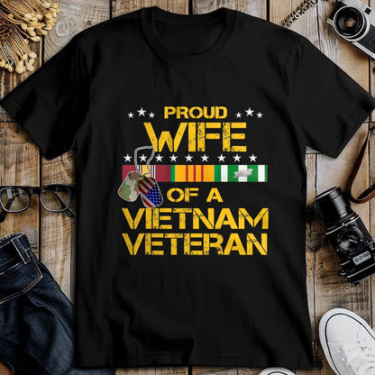 Proud Veteran Shirt, Funny Veteran UnisexT-Shirt/Hoodie/Sweatshirt HLT00 - Proud Wife of A Vietnam Veteran My Husband is A Hero T-Shirt T-Shirt