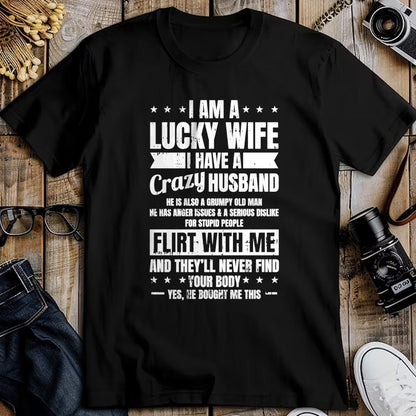 Best Wife Shirt, Wife and Husband Unisex T-Shirt/Hoodie/Sweatshirt HLT00 - Gift for wife T shirt, lucky wife   I Am A Lucky Wife Fathers Day Funny Sarcastic Women Pullover Hoo (1)