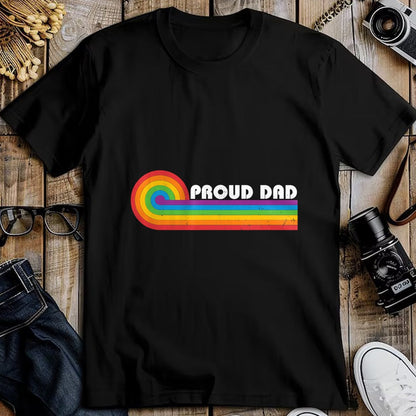 Gift for Dad Shirt, Funny Dad Unisex T-Shirt/Hoodie/Sweatshirt HLT00 – Proud Dad Gay Pride LGBT Flag Vintage Parent Father_s Day T-Shirt