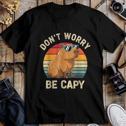 Cute Capybara Shirt, Funny Capybara Unisex T-Shirt/Hoodie/Sweatshirt HLT00 - Dont Worry Be Capy Capybara T-Shirt, Women, Purple, X-Small
