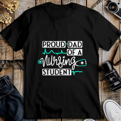 Funny Nurse Shirt, Nurse Unisex T-Shirt/Hoodie/Sweatshirt HLT00 - Proud Dad Of A Nursing Student Future RN Daughter Nurses Dad T-Shirt