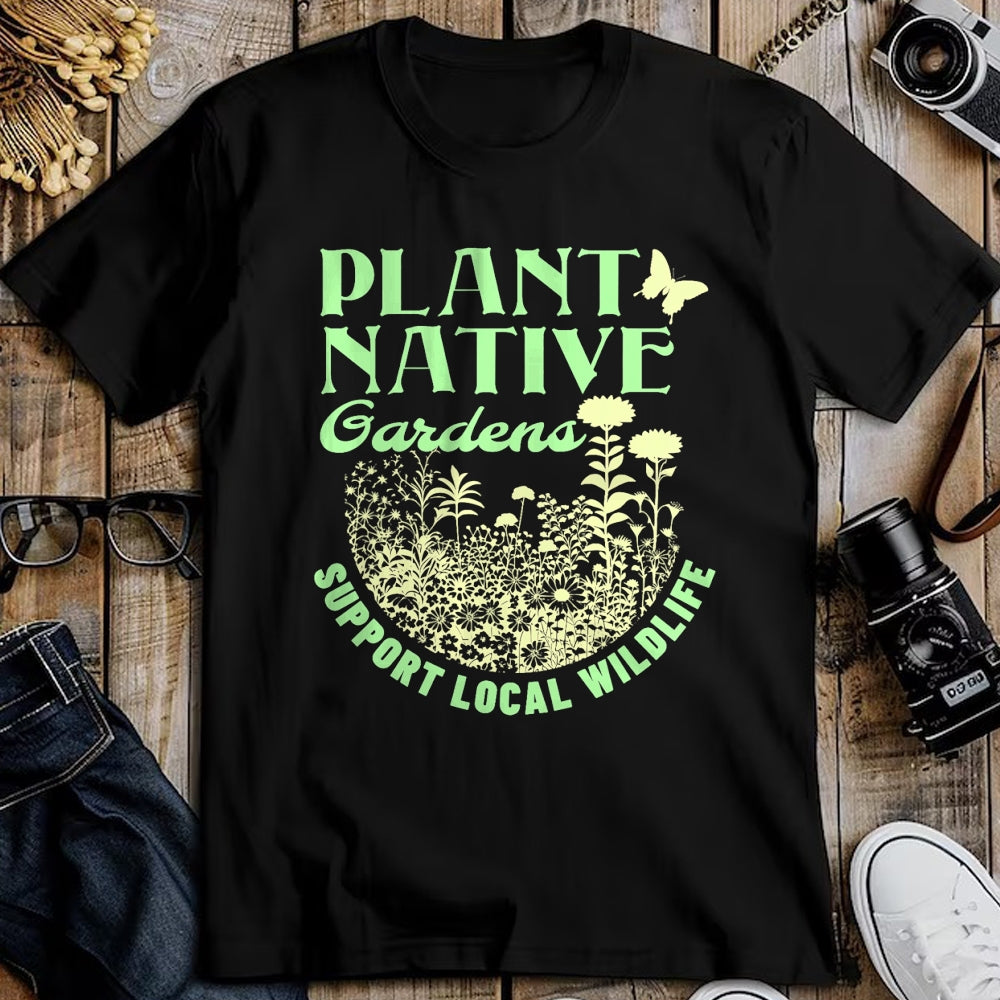 Native American T-Shirts, Vintage Native American Unisex T-Shirt/Hoodie/Sweatshirt HLT00 - Plant Native Gardens Support Local Wildlife Gardening