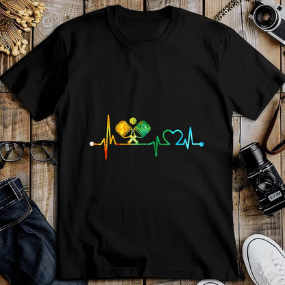 Funny Pickleball Shirt, Pickleball Lover Unisex T-Shirt/Hoodie/Sweatshirt HLT00 - Funny Pickleball Paddle Heartbeat Vintage Colors T-Shirt Small