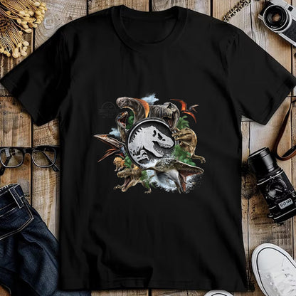 Best Dinosaur Lover Shirt, Funny Dinosaur UnisexT-Shirt/Hoodie/Sweatshirt HLT00 - Jurassic World Rebirth Circle Logo Dinosaurs T-Shirt