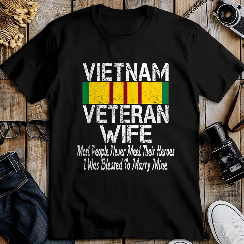 Proud Veteran Shirt, Funny Veteran UnisexT-Shirt/Hoodie/Sweatshirt HLT00 - Vietnam Veteran Wife Military Vet Spouse Retro Look T-Shirt