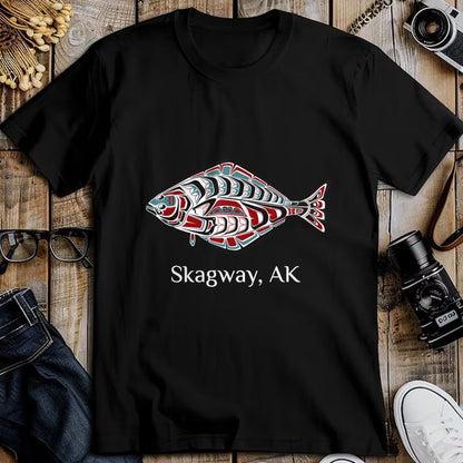 Native American T-Shirts, Vintage Native American Unisex T-Shirt/Hoodie/Sweatshirt HLT00 - Native American Skagway Alaska Halibut Northwest Indian Gift